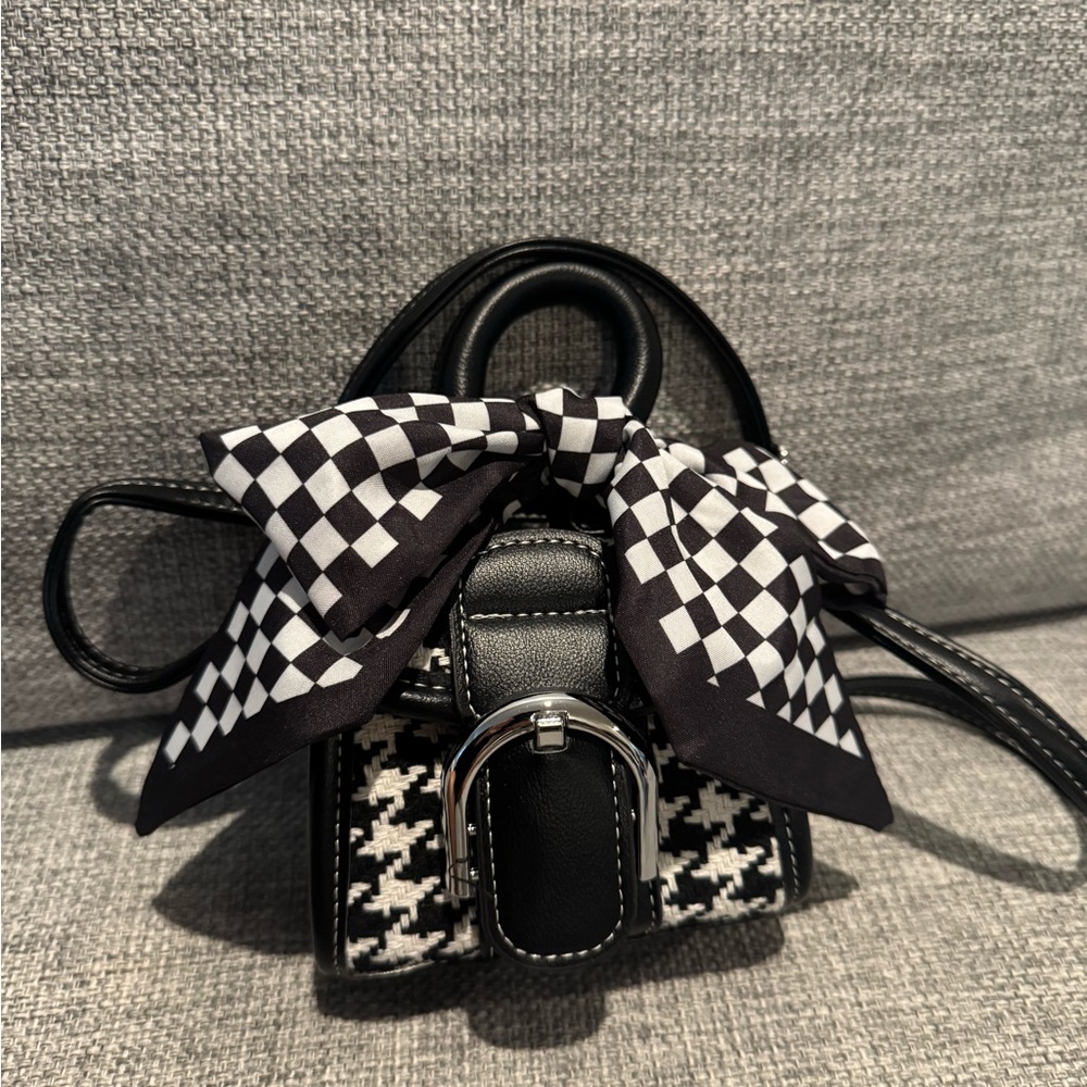 Stylish Black and White Checkered Women's Bag MINI bag / Micro bag